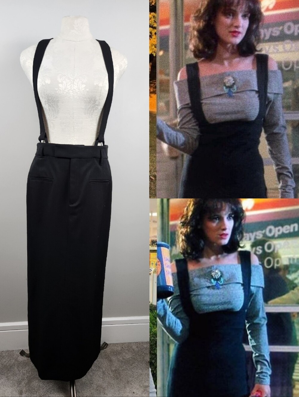 Suspender Coloumn Black Midi Skirt ASO Veronica Sawyer Alt Zara Limited Edition